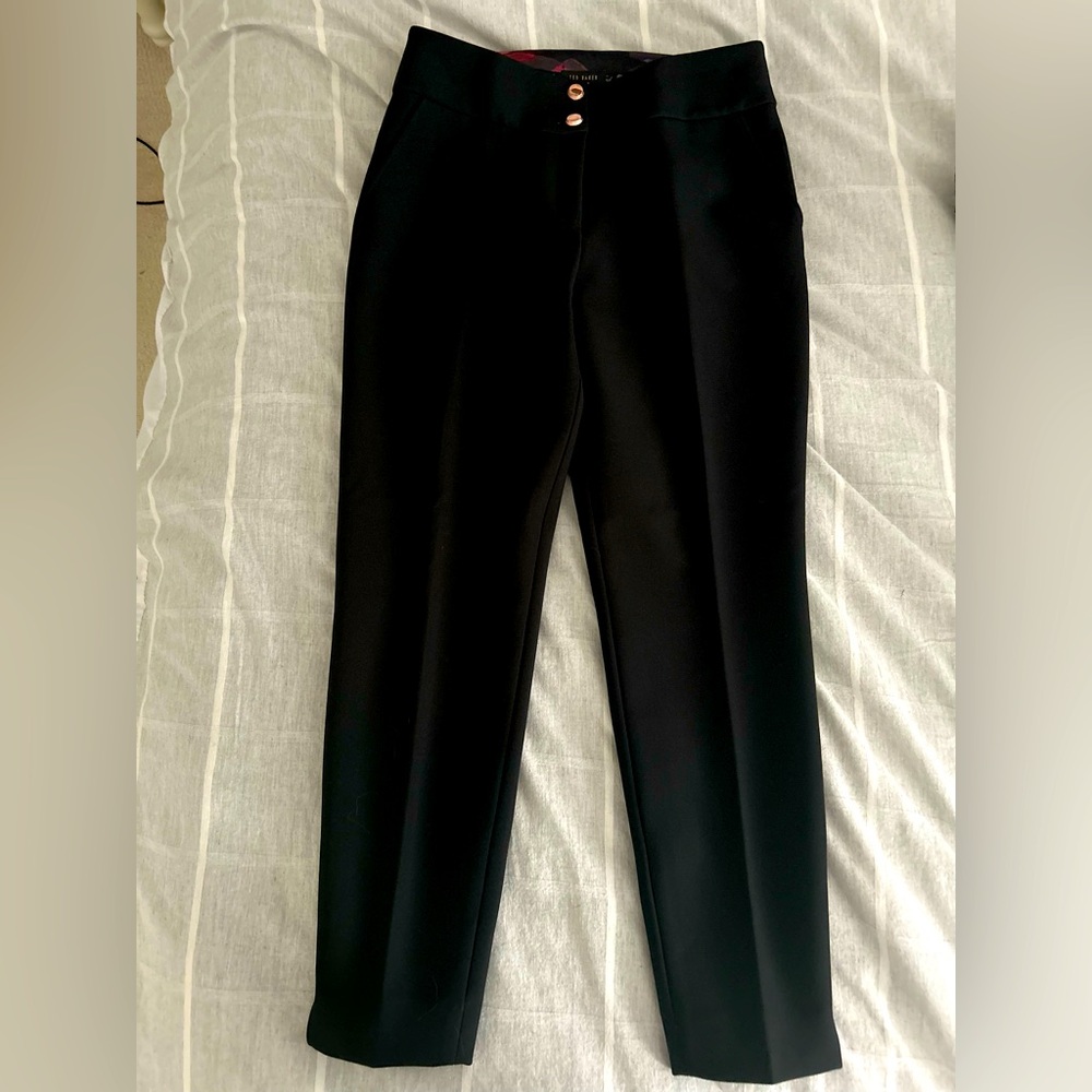 Ted Baker Classic Straight Legs Dress Pants with rose gold buttons